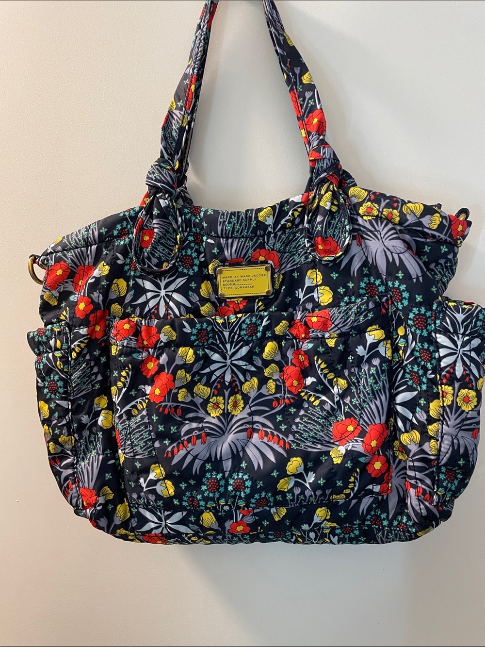 Marc by Marc Jacobs Floral Quilted Tote in Black, Red, Yellow, Green